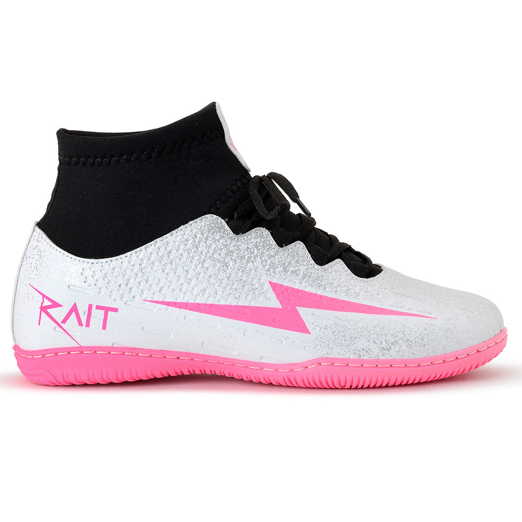 Chuteira Futsal Rait Cano Alto Kick Evolution I - Branco/Pink